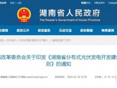 湖南分布式光伏新规:一般工商业自发比例不低于50%